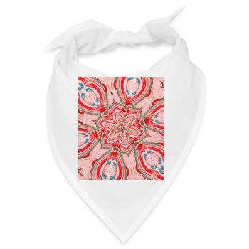 Kaleidoskope rosa-rot Mandala  - Bandana - Weiß - Vorne