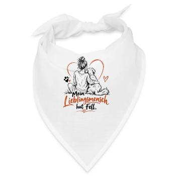 Mein Lieblingmensch hat Fell. - Bandana - Weiß - Vorne