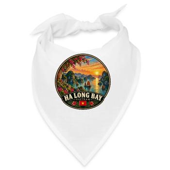 Ha Long Bay Vietnam Flagge Küste Sunset Urlaub - Bandana - Weiß - Vorne