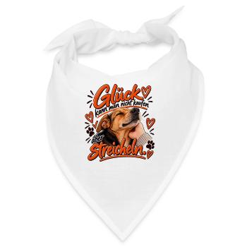 Glück durch Streicheln – Hundeliebe - Bandana - Weiß - Vorne