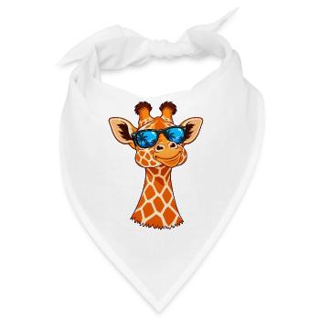 Coole Giraffe mit Sonnenbrille – Sommer Vibes - Bandana - Weiß - Vorne
