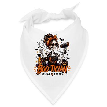 Boo-Tician Halloween-Friseurin Skelettfriseur - Bandana - Weiß - Vorne