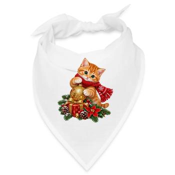 Katze Winterkuss - Bandana - Weiß - Vorne