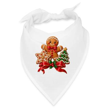 Lebkuchen Weihnachtskekse - Bandana - Weiß - Vorne
