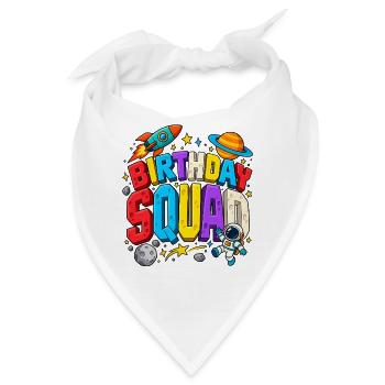 Birthday Squad Space Astronaut Moon Stars - Bandana - Weiß - Vorne