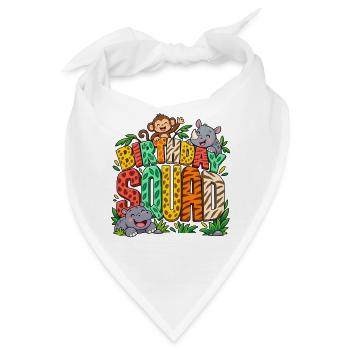 Geburtstagsgruppe Safari Tiere Geburtstagskind - Bandana - Weiß - Vorne