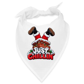 Just Chillin’ – Weihnachtsmann steckt im Kamin - Bandana - Weiß - Vorne