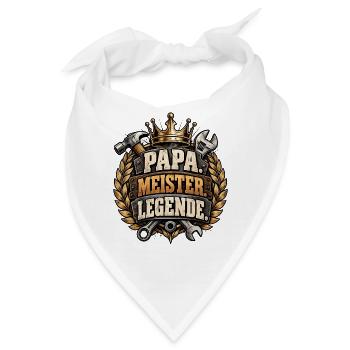 Vatertag Papa Meister Legende Retro Motiv  - Bandana - Weiß - Vorne