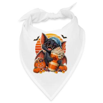 Halloween Fledermaus-Arzt mit Kaffee für müde - Bandana - Weiß - Vorne