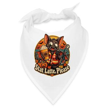 Halloween Fledermaus Notarzt Stat Latte Please - Bandana - Weiß - Vorne