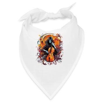  Cellospieler Cellist-Musikerin - Bandana - Weiß - Vorne