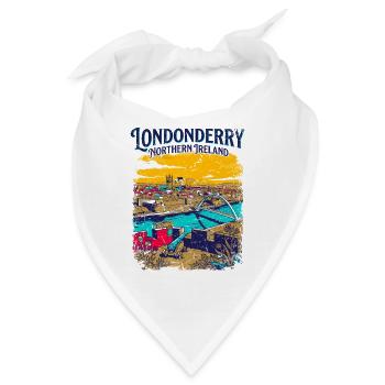 Vintage Londonderry Northern Ireland Cityscape - Bandana - Weiß - Vorne