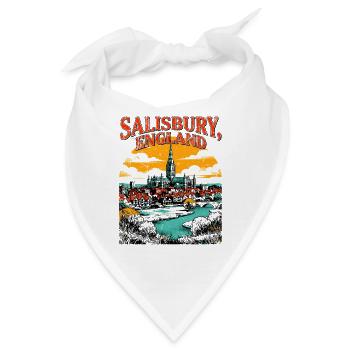 City Salisbury England Vintage Cathedral Skyline - Bandana - Weiß - Vorne
