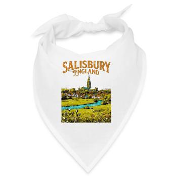 Salisbury England Cityscape Historic Landmark Sept - Bandana - Weiß - Vorne