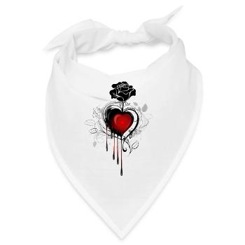 Gothic Goth Okkult Skullmystic Blumen - Bandana - Weiß - Vorne