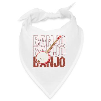 Banjo Beat Retro Illustration - Bandana - Weiß - Vorne