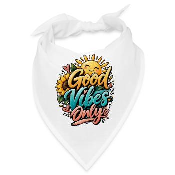 Good Vibes Only Positive Vibes Sonnenblume & Sonne - Bandana - Weiß - Vorne