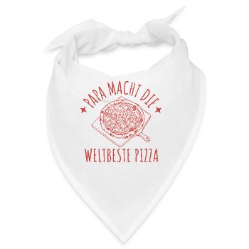 Papa macht die weltbeste Pizza Retro Pizzabäcker - Bandana - Weiß - Vorne