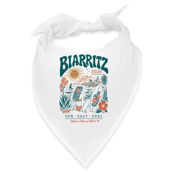 Biarritz 2026 Surf Insel Vibes - Bandana - Weiß - Vorne