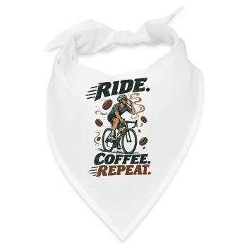 Ride Coffee Repeat Fahrrad Kaffee - Bandana - Weiß - Vorne
