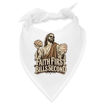 Lustiger Vater Christian Dad First Bills Second - Bandana - Weiß - Vorne