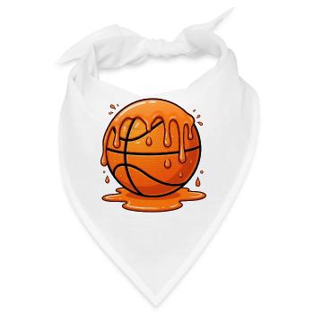 Zerschmelzender orangefarbener Basketball-Splash - Bandana - Weiß - Vorne