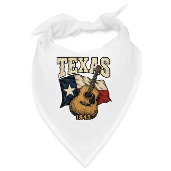Texas Musik 1845 Gitarre - Bandana - Weiß - Vorne