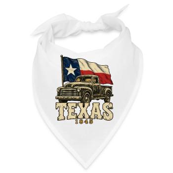 Texas Retro-Truck Flagge 1845 - Bandana - Weiß - Vorne