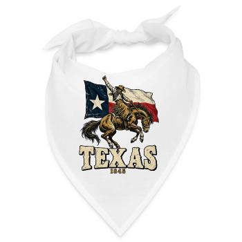 Texas 1845 Western Reiter Flagge - Bandana - Weiß - Vorne