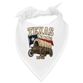 Texas Wagon 1845 Flagge - Bandana - Weiß - Vorne
