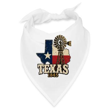 Texas Vintage Flagge Windrad 1845 - Bandana - Weiß - Vorne