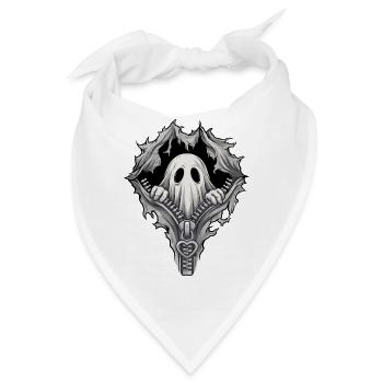 Halloween-Geister-Boo-Reißverschluss-Gruselsaison - Bandana - Weiß - Vorne