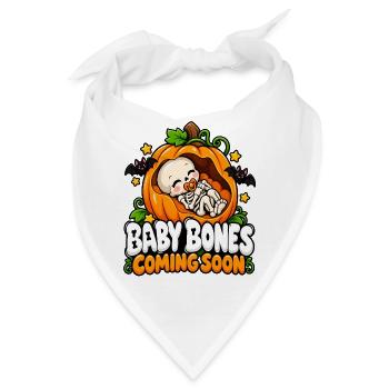 Kürbis-Skelett Baby Bones Ankündigung - Bandana - Weiß - Vorne