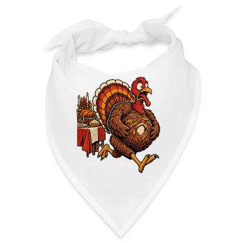 Witziger Thanksgiving Truthahn mit Babybauch - Bandana - Weiß - Vorne