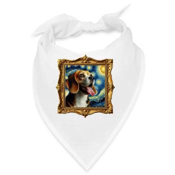 Beagle Starry Night - Bandana - Weiß - Vorne