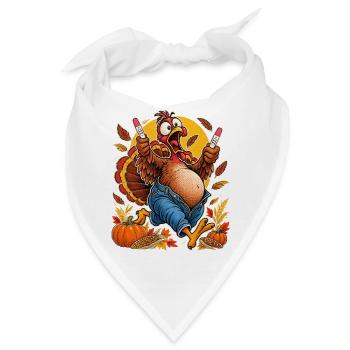Thanksgiving Truthahn schwanger lustig werdende - Bandana - Weiß - Vorne