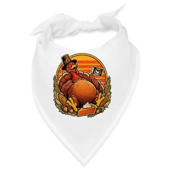 Thanksgiving Truthahn Ultraschall Retro Baby - Bandana - Weiß - Vorne