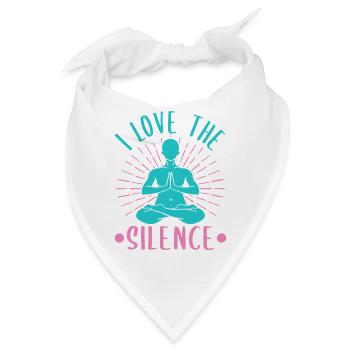 Yoga I Love The Silence Funny Yoga - Bandana - Weiß - Vorne