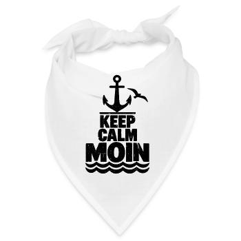 Keep Calm Moin – Maritimer Grunge Look  - Bandana - Weiß - Vorne