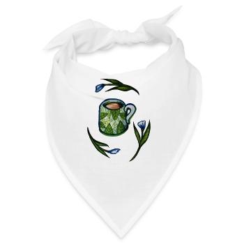 Blattbecher mit Blattmuster - Bandana - Weiß - Vorne
