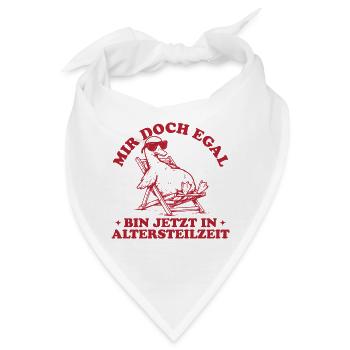 Gans im Liegestuhl Bin in Altersteilzeit Geschenk - Bandana - Weiß - Vorne