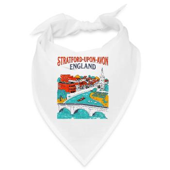 Retro Stratford Upon Avon England Travel - Bandana - Weiß - Vorne