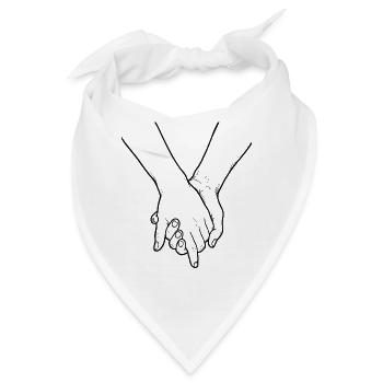 Zwei Hände händchen halten Liebespaar holding hand - Bandana - Weiß - Vorne