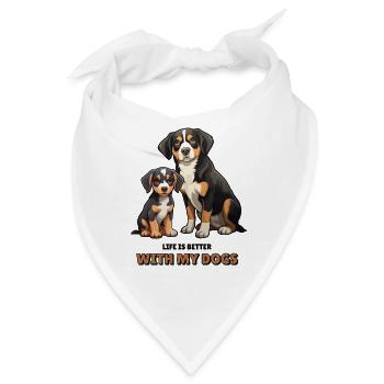 Entlebucher Sennenhund – Hunde Geschenk Idee - Bandana - Weiß - Vorne