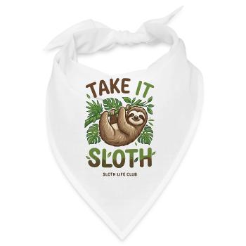 Take It Sloth – Gemütliches Faultier Geschenk - Bandana - Weiß - Vorne