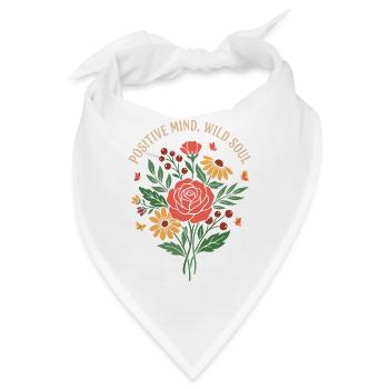 Positive Mind Wild Soul Blumendesign - Bandana - Weiß - Vorne