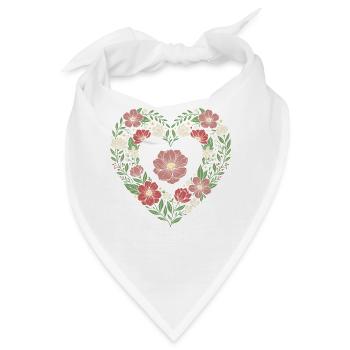Floral Heart Wildblumen-Design - Bandana - Weiß - Vorne