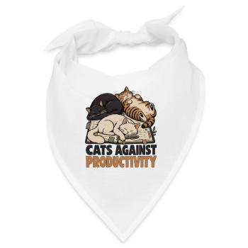 Cats Against Productivity  - Bandana - Weiß - Vorne