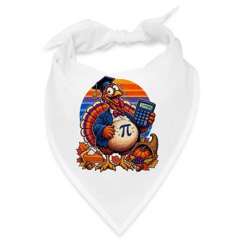 Thanksgiving-Truthahn Mathe-Lehrer mit Pi - Bandana - Weiß - Vorne