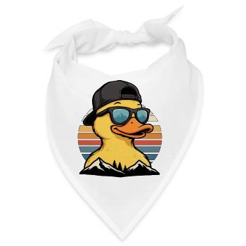 Retro Entenmotiv mit Sonnenbrille - Bandana - Weiß - Vorne